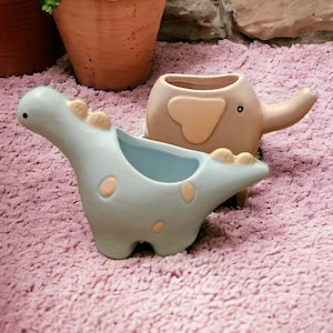 Bonsai tree Animal shaped ceramic planter for garden decor gift Plant repotting planter gift Decorative pot for baby Nursery room decor gift