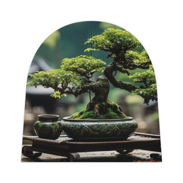 Bonsai Muster Neugeborenen Mütze Säugling Hut für den täglichen Gebrauch Kindergarten Accessoire für Neugeborene Geschenk Zen grüner Hut für Willkommensgeschenk Neugeborene