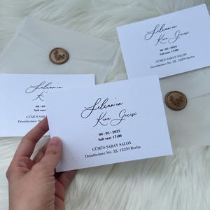 Elegante invito di nozze cinese – Biglietto d'invito personalizzato con busta e sigillo di cera – Invito per festa all'henné turco
