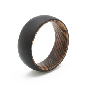 Wooden jewelry for women and men - 8 mm ring made of real wood - ebony jewelry ring - wooden ring gift idea - fablano