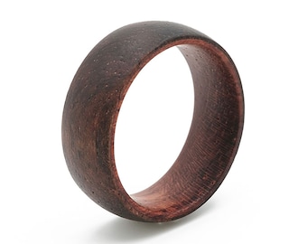 Ebony and rosewood wooden ring, 8 mm • handcrafted natural ring • sustainable & lightweight • wooden ring for women and men, partner ring, wooden engagement ring