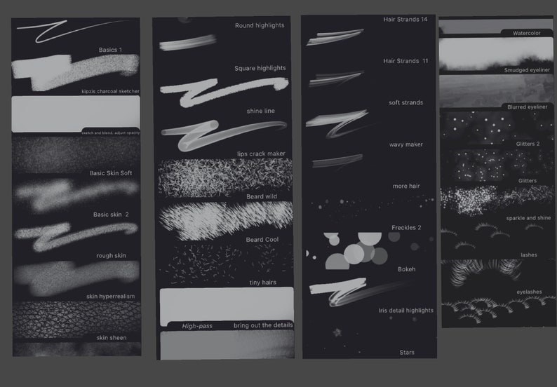 80 Portrait Brushes for Infinite Painter Etsy