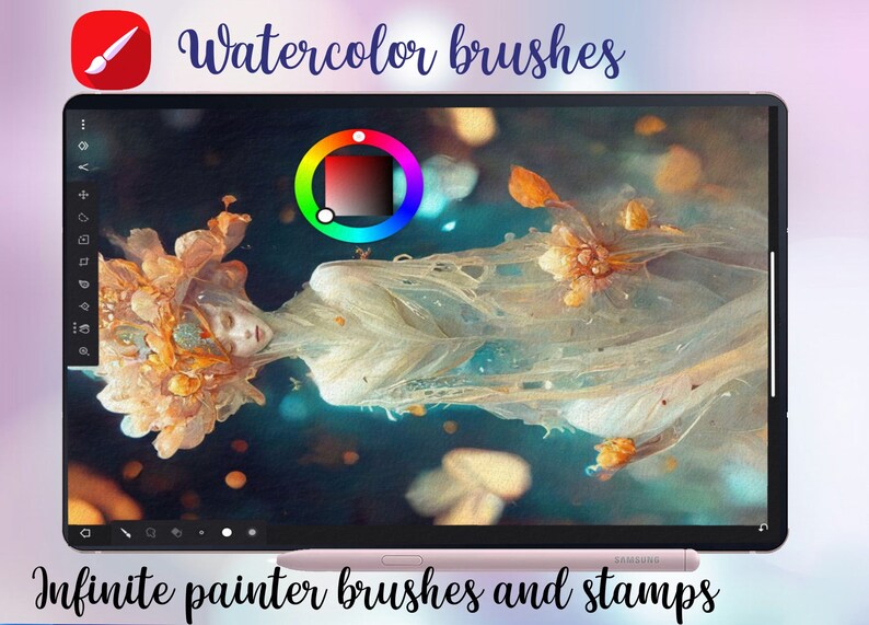UPDATED 30 Watercolor Brushes, Some Stamps and Canvas Papers for