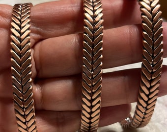 Unisex Braided Rose Copper Bracelet with 6 Magnets