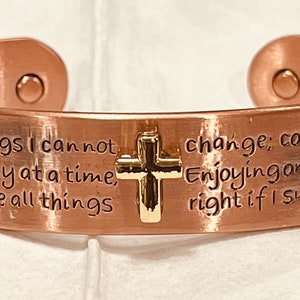 Copper Magnetic Bracelet with Serenity Prayer (Best Seller)