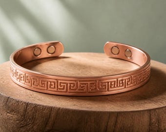 Pulsera magnética cuadrada de cobre con símbolo de infinito (nuevo diseño)
