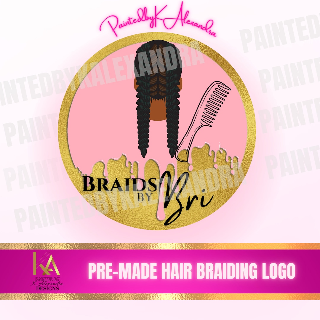 Braids Logo Hair Braiding Logo Braid Logo Hair Logo Etsy