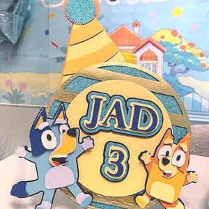 Decorazione per torta Bluey. Decorazione per torta Bluey e bingo