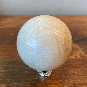 50mm Flashy White Moonstone Sphere