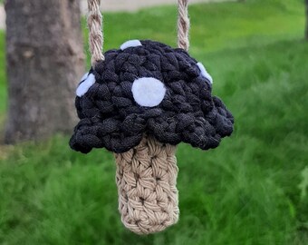 Mushroom Chapstick Holder - Crochet Necklace