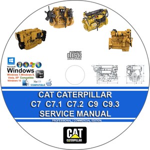 Cat Caterpillar C7 C7.1 C7.2 C9 C9.3 Engine Service Repair Manual on CD