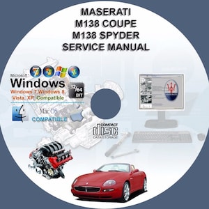 Maserati M138 Coupe and M138 Spyder Service Repair Manual on CD