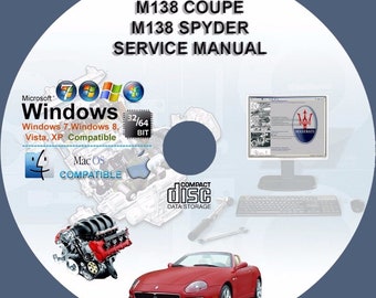 Maserati M138 Coupe and M138 Spyder Service Repair Manual on CD