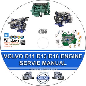 Volvo Truck D11 D13 D16 Engine Service Repair Manual + Operators Maintenance Manual on CD