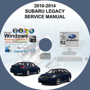 Subaru Legacy Outback 2010 2011 2012 2013 2014 Workshop Service Repair Manual on CD