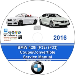 BMW 428i 2016 Coupe / Convertible Factory Workshop Service Repair Manual on CD