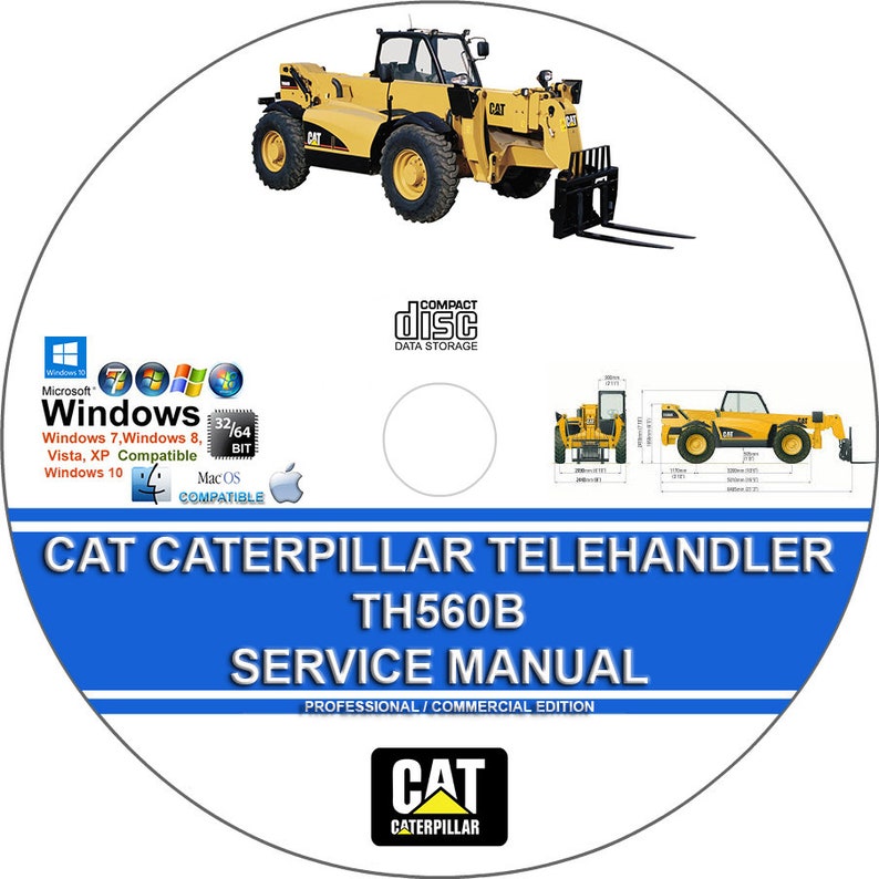 Telehandler Labeled Cat Caterpillar TH560B Telehandler Service Repair Manual on CD + Parts ...