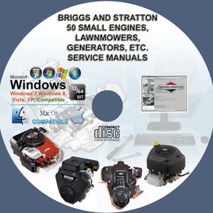 Briggs And Stratton More Than 50 Service And Repair Manuals on CD