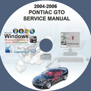 Pontiac GTO 2004 2005 2006 Service Repair Manual on CD