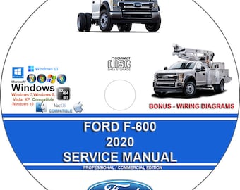 Ford F250 F350 F450 F550 F600 2020 Super Duty Factory Workshop Service Repair Manual + Wiring Diagrams F-600 on CD