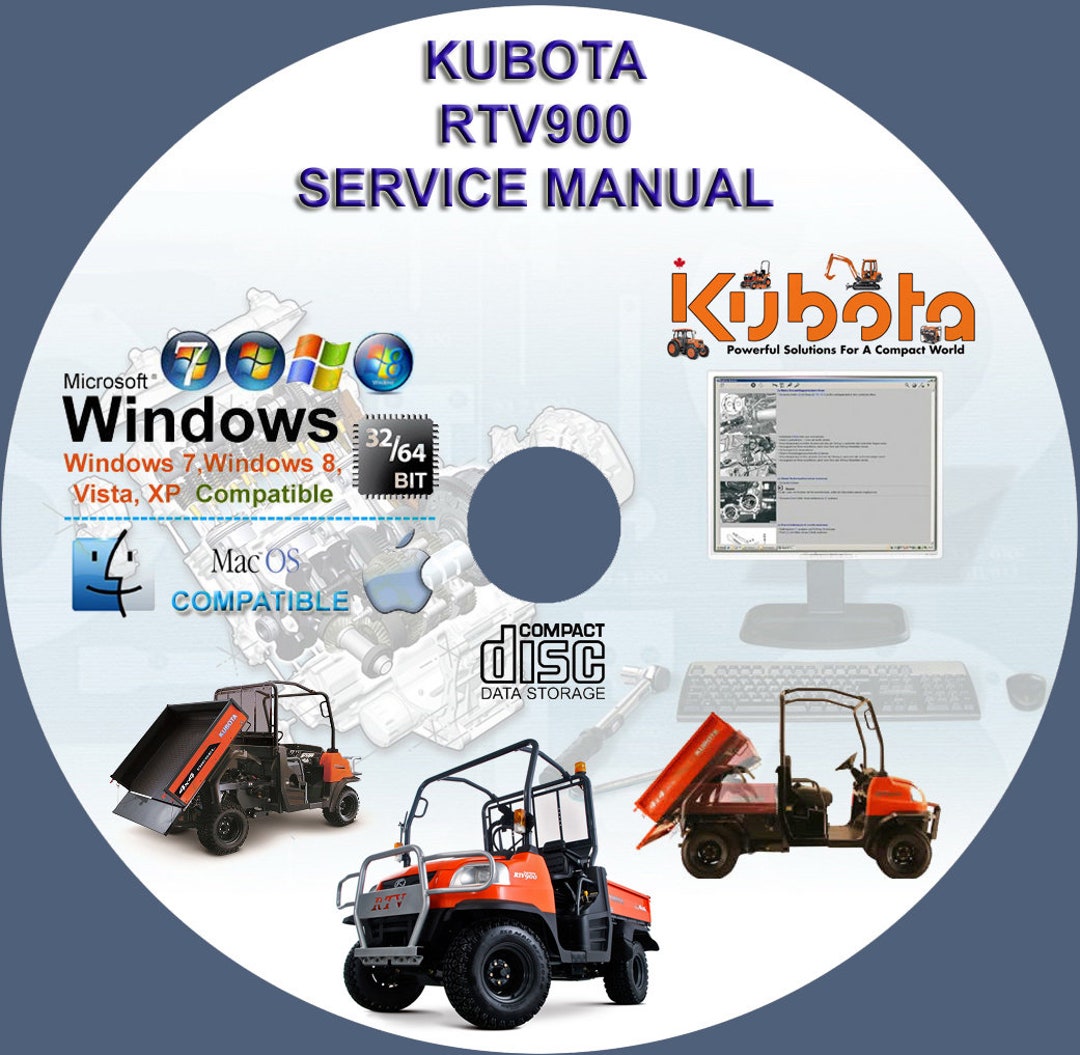Kubota UTV RTV900 Service Manual D902-E-UV + Wiring on CD - Etsy