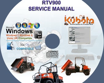 Kubota UTV RTV900 Service Manual D902-E-UV + Wiring on CD