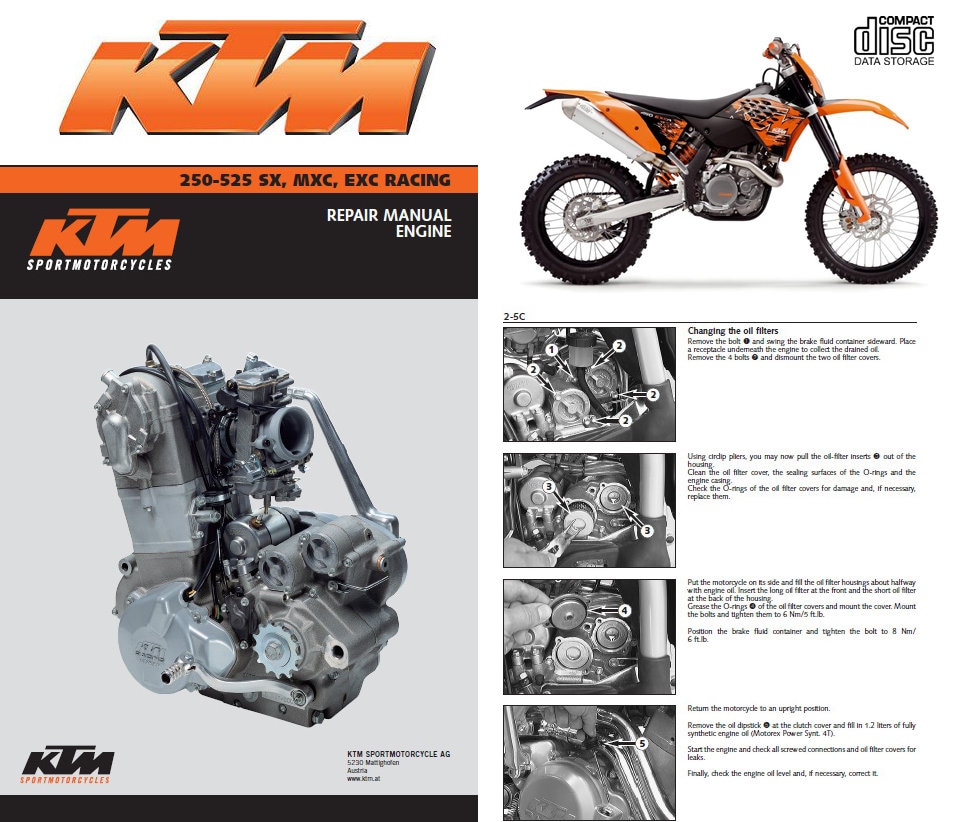 KTM 250400450520525 SX Mxc Exc Racing 2000 2001 2002 2003 Service