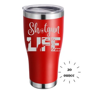 Tumbler SHOTGUN Life | ENGRAVED Insulated Tumbler 20 oz | Travel Mug | Custom-made | Trap | Clay | Skeet shooting Competition