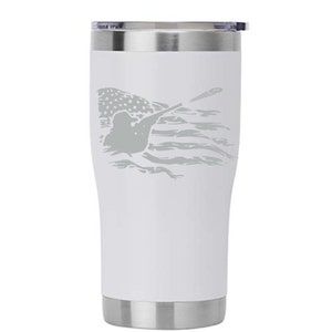 American Flag Shooter | ENGRAVED Insulated Tumbler 20 oz | Travel Mug | Custom-made | Trap | Clay | Skeet shooting Competition