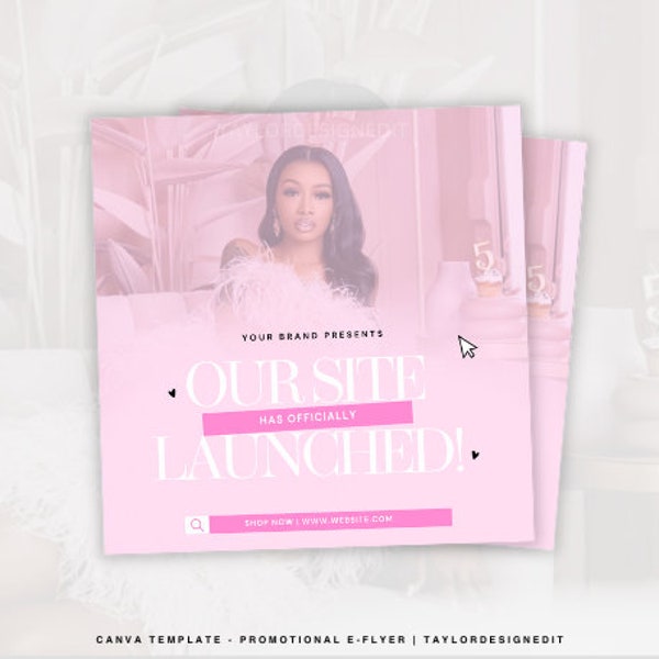 Website Launch Flyer | Grand Opening | Customizable Canva Template