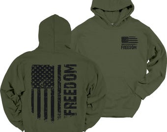 Men's Freedom Flag Hoodie Patriotic Heavy Blend Hooded Sweatshirt, Patriotic Hoodie, Gifts for Him, USA Hoodies, Gifts for Dad, Freedom Gift