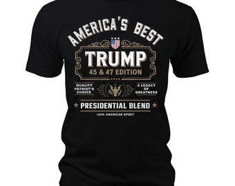 Men's Vintage Trump Shirt America's Best 45 47 Edition Patriotic Graphic Tee, Trump Shirt, Trendy Patriotic Shirt, Gifts for Him