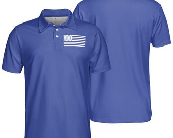 Chemise drapeau américain patriotique à manches courtes, polos bleus absorbant l'humidité pour homme, polo pour homme, polo patriotique, polo des États-Unis, cadeaux pour lui