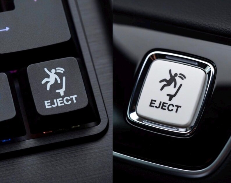 Ejector Button Sticker EJECT Button Sticker – Funny Laptop, Water Bottle, Car Decal (vinyl) - Etsy