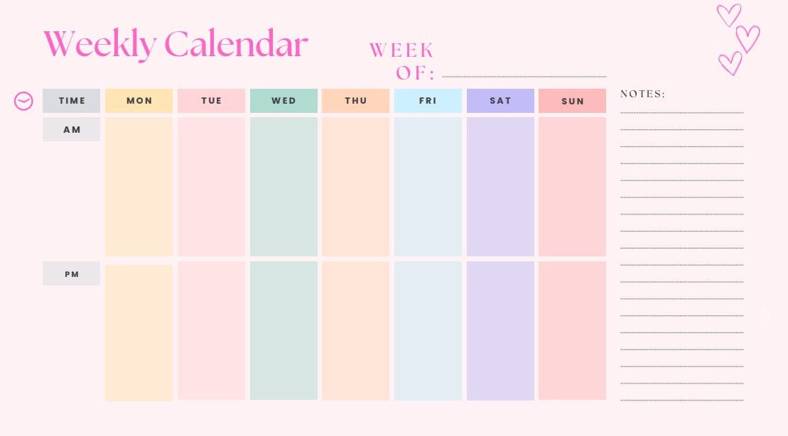 Weekly Planner Printable PDF, Weekly Agenda, Weekly Desk Planner ...