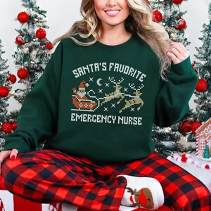 ER Nurse Christmas Sweatshirt, Emergency Nurse Christmas, Nursing Christmas Shirt, ER RN Shirt, Merry Nurse Xmas Shirt, Emergency Department