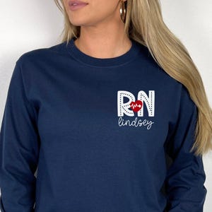 Personalized Registered Nurse Shirt, Custom RN Long Sleeve Tshirt, Personalized RN Shirt, Custom Registered Nurse Graduation Gift