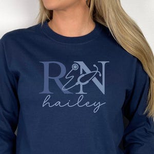 Personalized RN Shirt, Custom Registered Nurse T-Shirt, RN Long Sleeve, RN Graduation Gift Idea for New Nurse, Custom Name Nurse Shirt