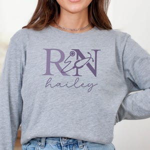 Personalized RN Shirt, Custom Registered Nurse T-Shirt, RN Long Sleeve, RN Graduation Gift Idea for New Nurse, Custom Name Nurse Shirt