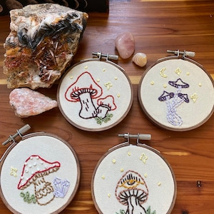 mini mushroom hand embroidery