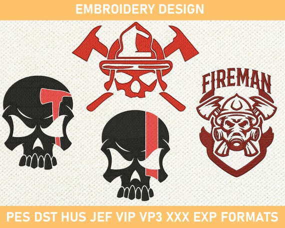 Firefighter Embroidery Designs Fireman Embroidery Designs - Etsy