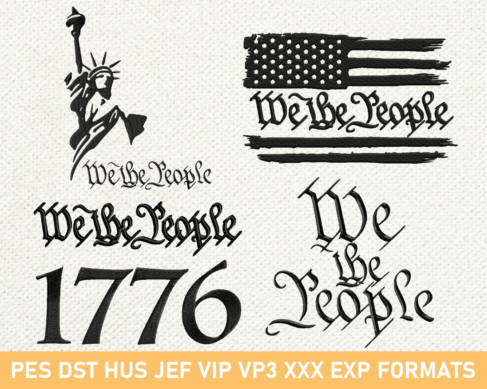 We the People Flag Embroidery Designs Patriotic Embroidery - Etsy