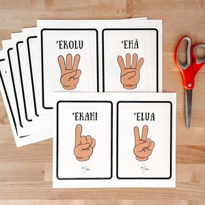 Hawaiian Flashcards - Numbers in Hawaiian - ʻŌlelo Hawaiʻi - Basic Hawaiian Words - Printable Flashcards - Digital File