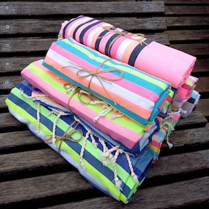 Rainbow  Beach Towel / Luxurious Bath Towel /Bath Linen Beach Blanket /Picnic Blanket/ Peshtemal / Beach Wrap / Travel Blanket | Pareo