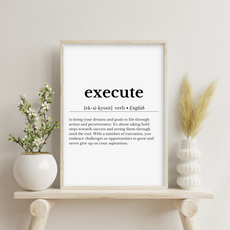 Instant Motivational Wall Art Execute Inspiration Home Gym Etsy