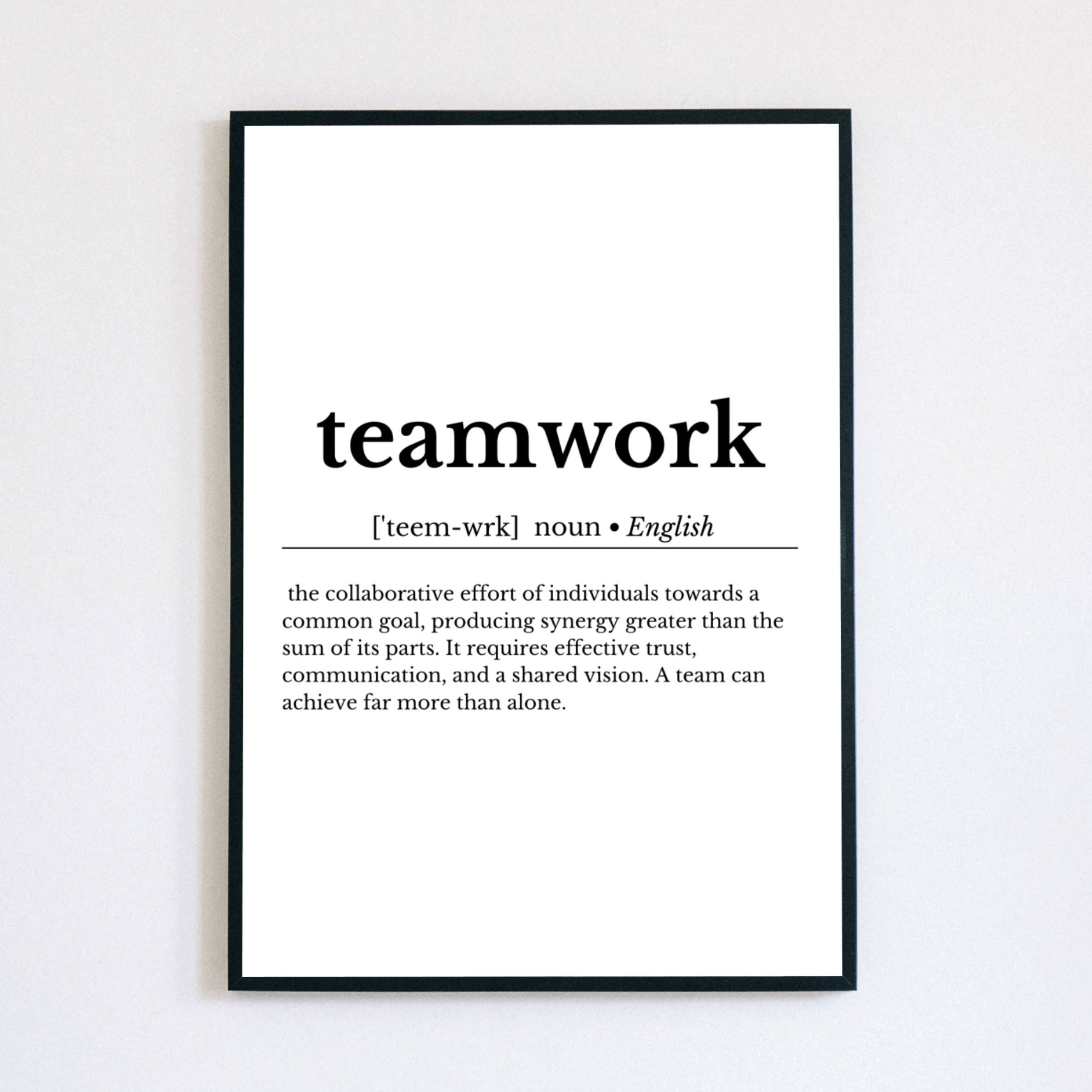 Instant Teamwork Office Decor Gallery Wall Set Teamwork Etsy
