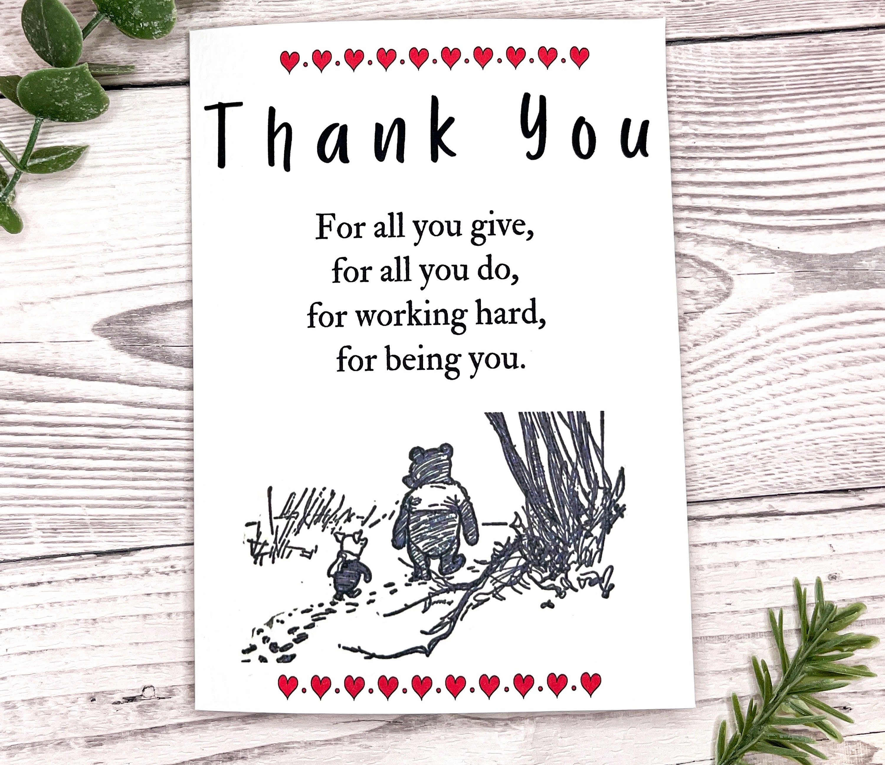 Pooh Thank You Cards - Etsy UK