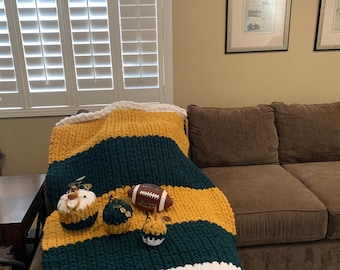 green bay Packers blanket football gift for college Super Bowl football fan