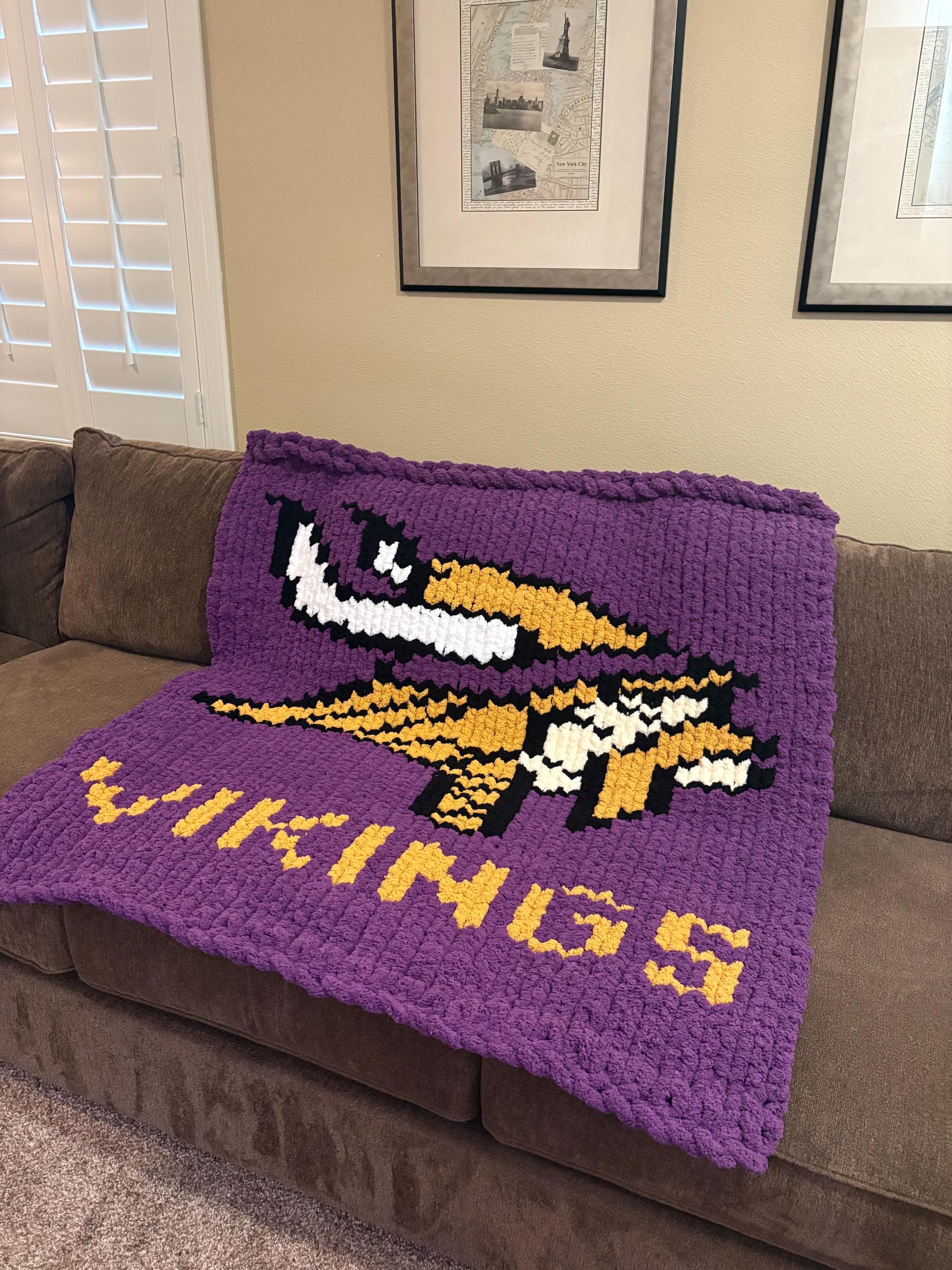 Minnesota Vikings Chunky Knit Blanket - Etsy