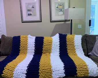 Buffalo Sabres blanket handmade chunky knit